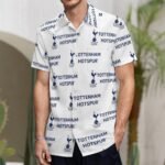 Tottenham Hotspur Kurzärmelige Herrenhemden, Passform Sommer Kurzarm Casual Button-Down Hemden