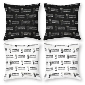 Juventus FC Dekorative 4er Set Kissenbezüge Kissenhülle Sofakissen Bezug