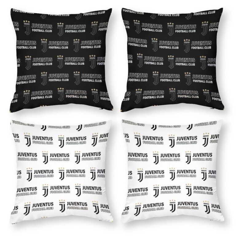 Juventus FC Dekorative 4er Set Kissenbezüge Kissenhülle Sofakissen Bezug