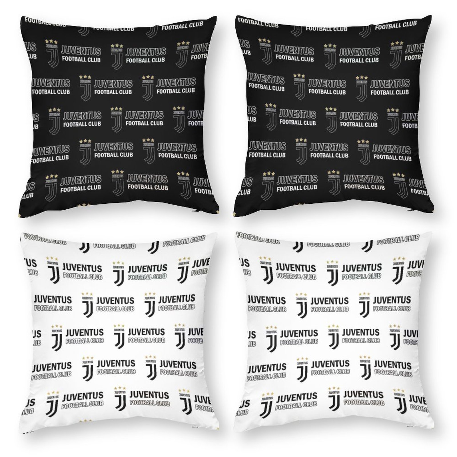 Juventus FC Dekorative 4er Set Kissenbezüge Kissenhülle Sofakissen Bezug Juventus FC Dekorative 4er Set Kissenbezüge Kissenhülle Sofakissen Bezug