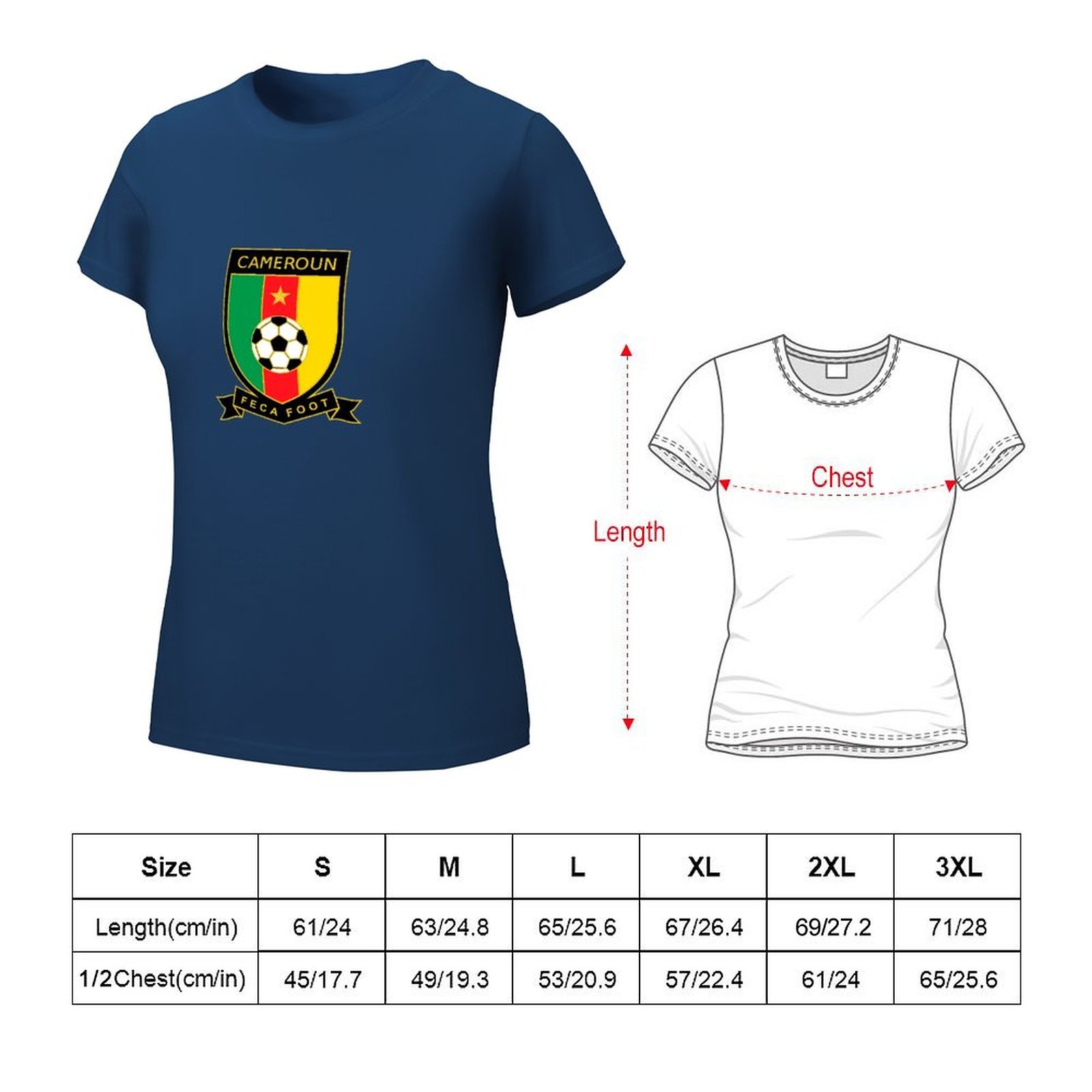 Kamerun Damen Kurzarm Rundhals T-Shirt Casual Sommer Tops Kamerun Damen Kurzarm Rundhals T-Shirt Casual Sommer Tops