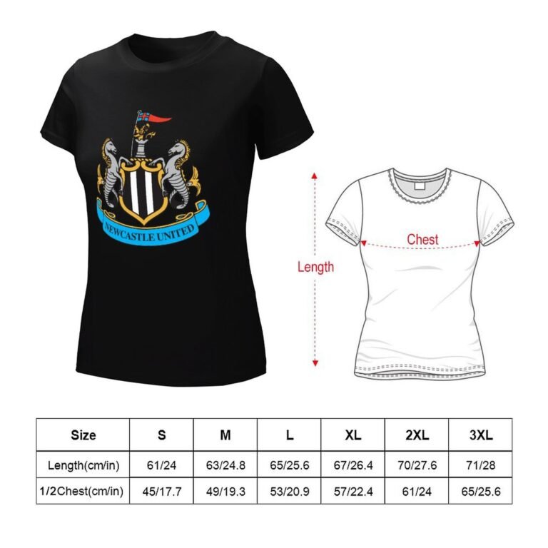 Newcastle United Damen Kurzarm Rundhals T-Shirt Casual Sommer Tops