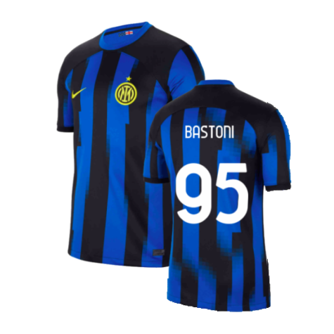 Inter Mailand Alessandro Bastoni 95 Home Trikot 2023-2024 ( Mit Sponsor )