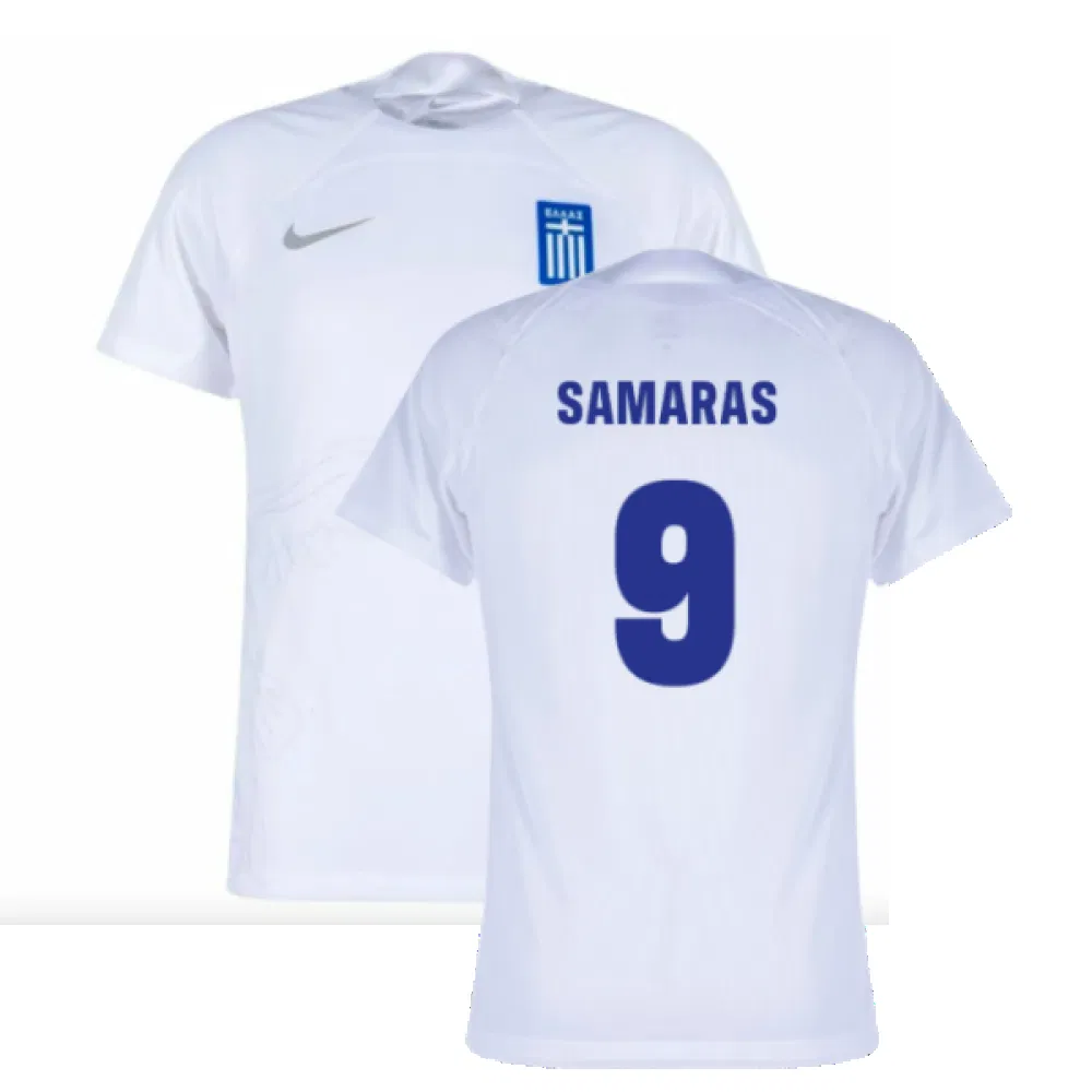 Griechenland Giorgios Samaras 9 Home Trikot 2024-2025 Griechenland Giorgios Samaras 9 Home Trikot 2024-2025