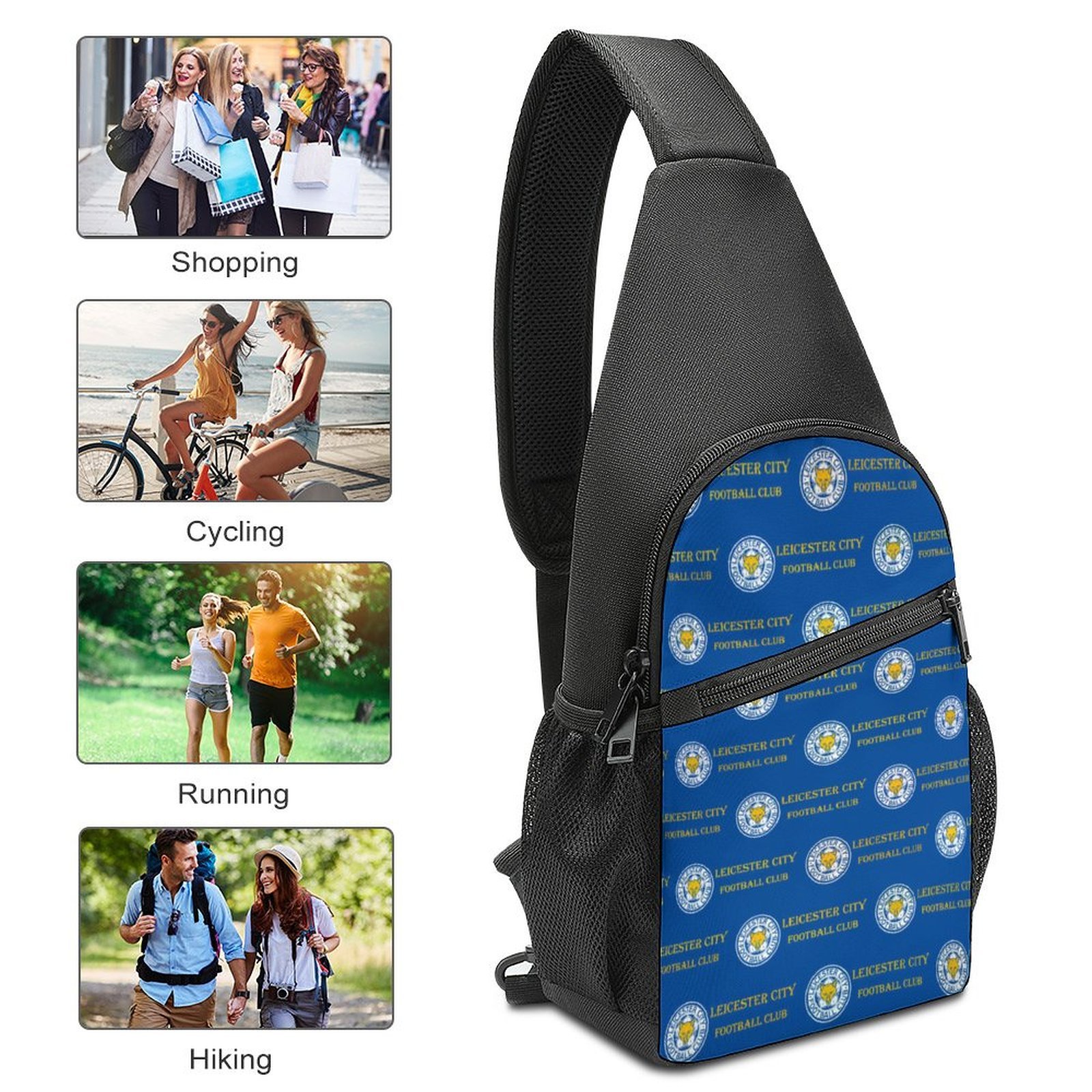 Leicester City Crossbody Backpack Leichte Umhängetaschen Sling-Rucksack Leicester City Crossbody Backpack Leichte Umhängetaschen Sling-Rucksack