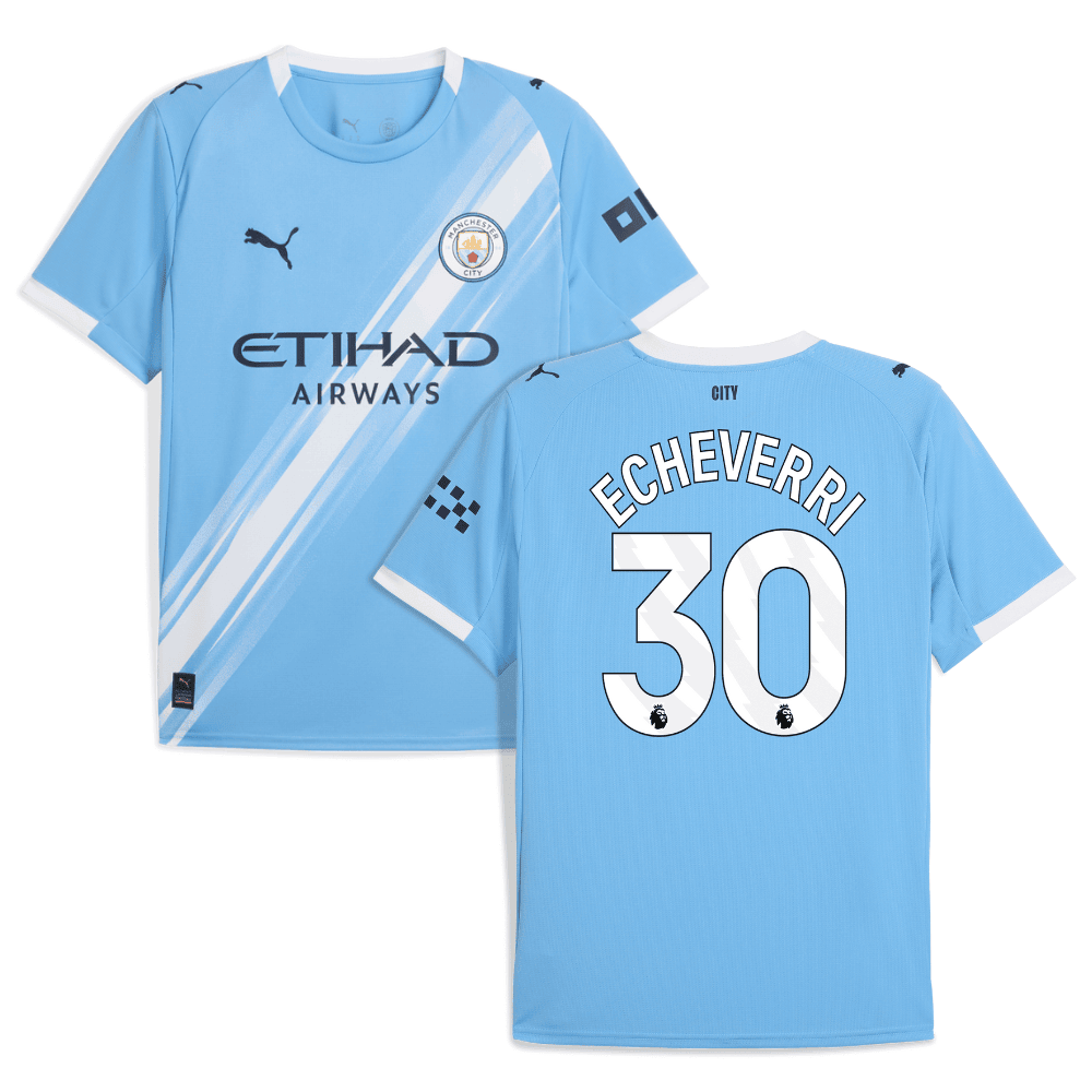 Manchester City Claudio Echeverri 30 Home Trikot 2025-2026 Manchester City Claudio Echeverri 30 Home Trikot 2025-2026