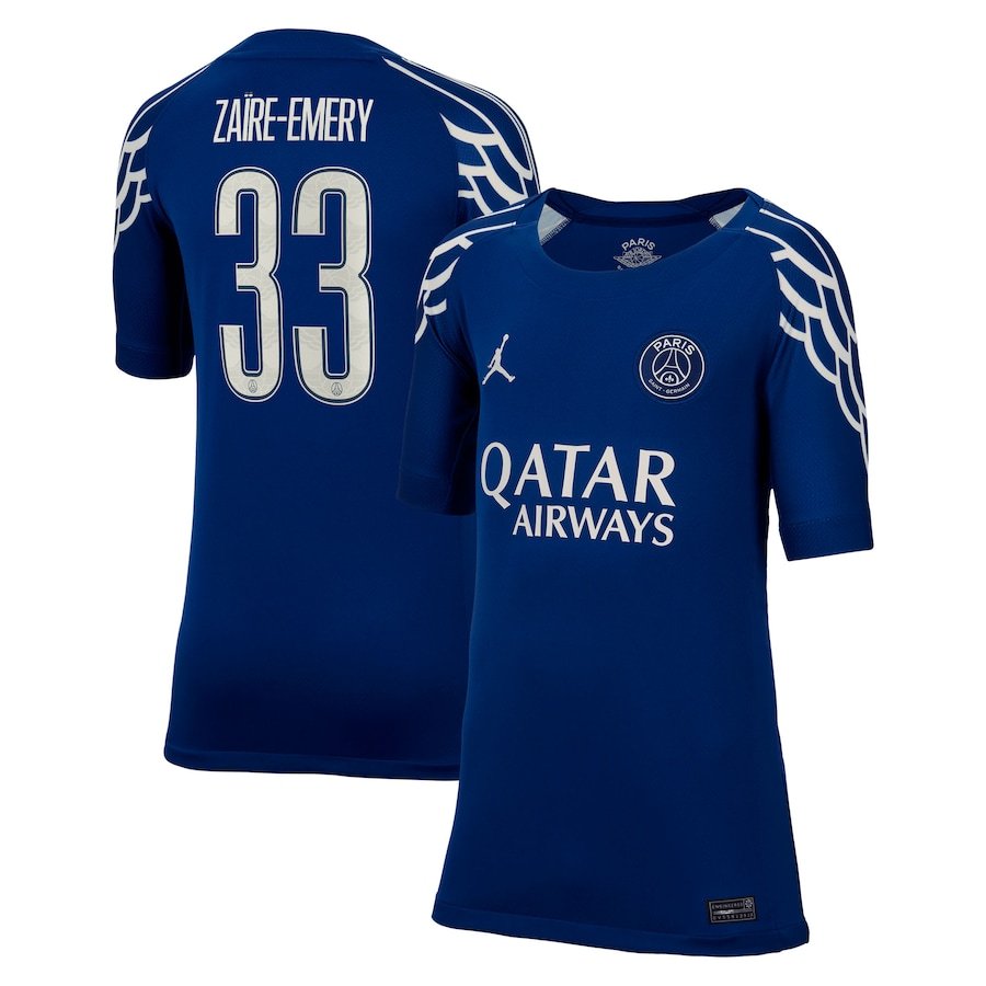 Paris Saint-Germain Warren Zaïre-Emery 33 Fourth Trikot 2024-2025 Paris Saint-Germain Warren Zaïre-Emery 33 Fourth Trikot 2024-2025