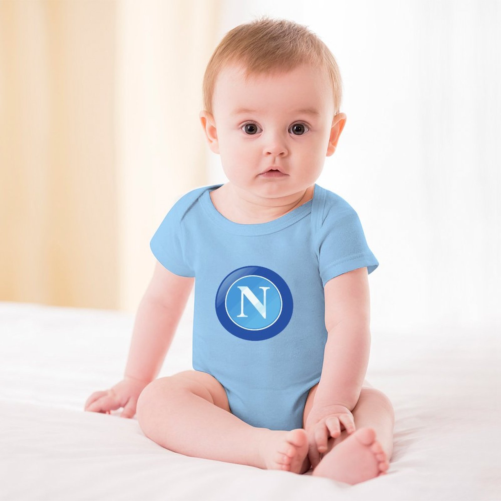 SSC Neapel Baby Bodysuit Strampler Schlafanzug Mit Kurzen Ärmeln SSC Neapel Baby Bodysuit Strampler Schlafanzug Mit Kurzen Ärmeln