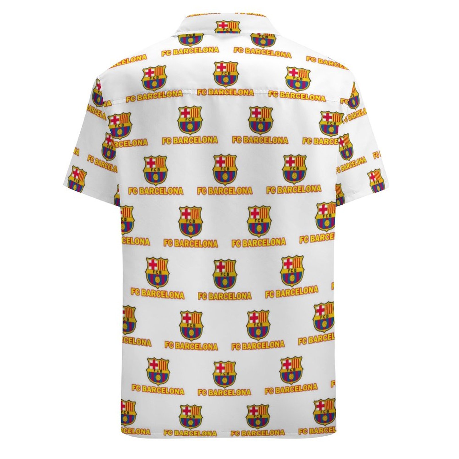 Fc Barcelona Kurzärmelige Herrenhemden, Passform Sommer Kurzarm Casual Button-Down Hemden Fc Barcelona Kurzärmelige Herrenhemden, Passform Sommer Kurzarm Casual Button-Down Hemden
