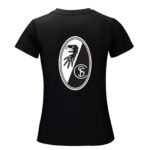 SC Freiburg Damen Kurzarm Rundhals T-Shirt Casual Sommer Tops