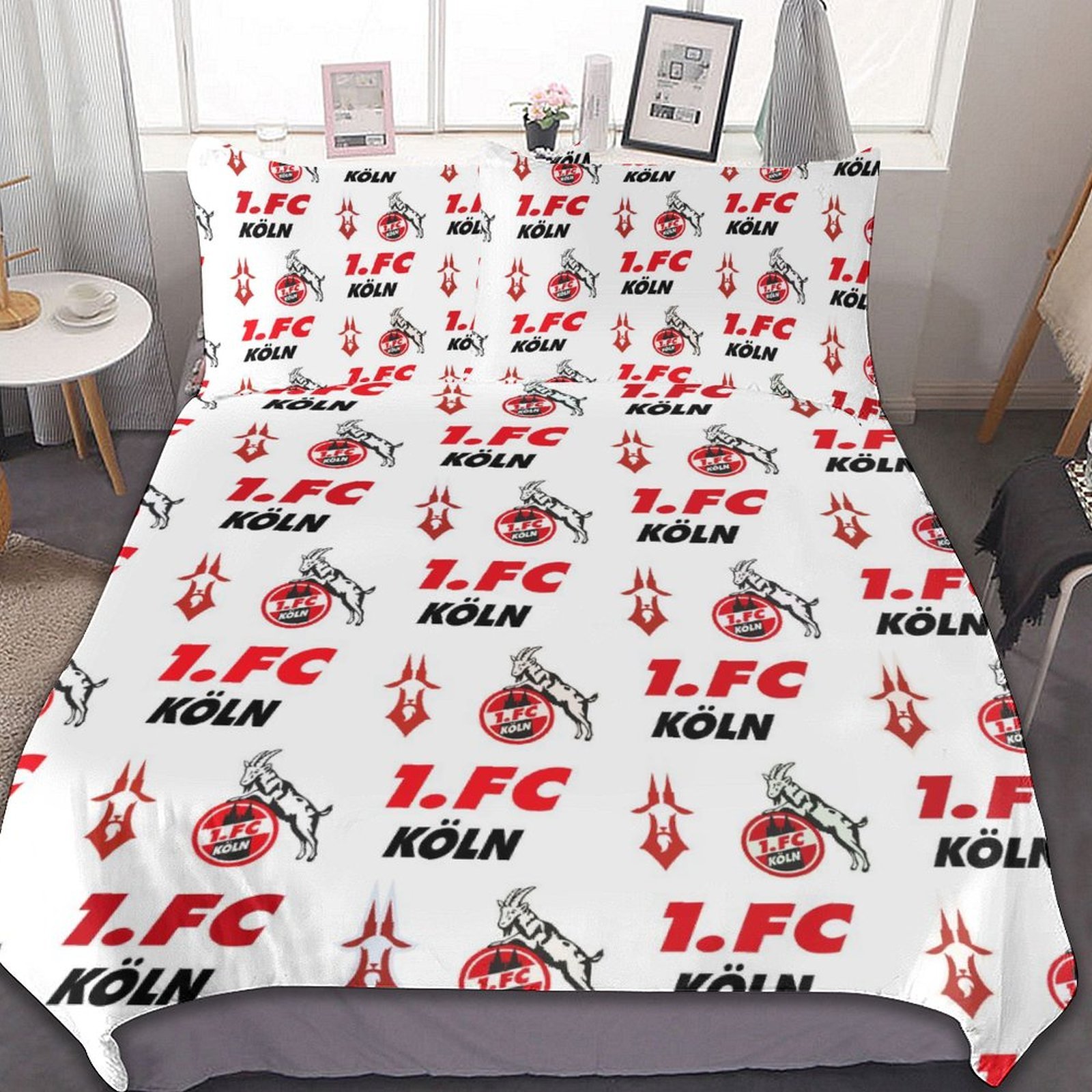 FC Köln Bettwäscheset 3 Stück Kinder Erwachsene Steppdeckenbezug Steppdeckenbezug Multi Size Laken Set FC Köln Bettwäscheset 3 Stück Kinder Erwachsene Steppdeckenbezug Steppdeckenbezug Multi Size Laken Set