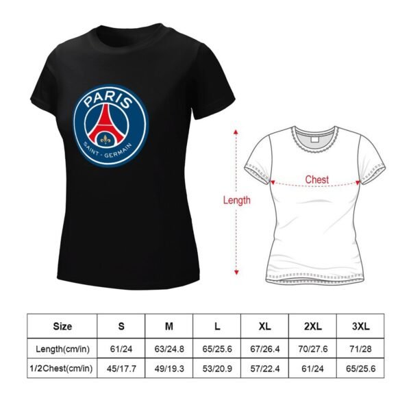 Paris Saint-Germain Damen Kurzarm Rundhals T-Shirt Casual Sommer Tops