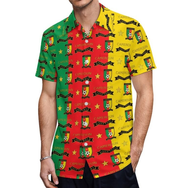 Kamerun Kurzärmelige Herrenhemden, Passform Sommer Kurzarm Casual Button-Down Hemden