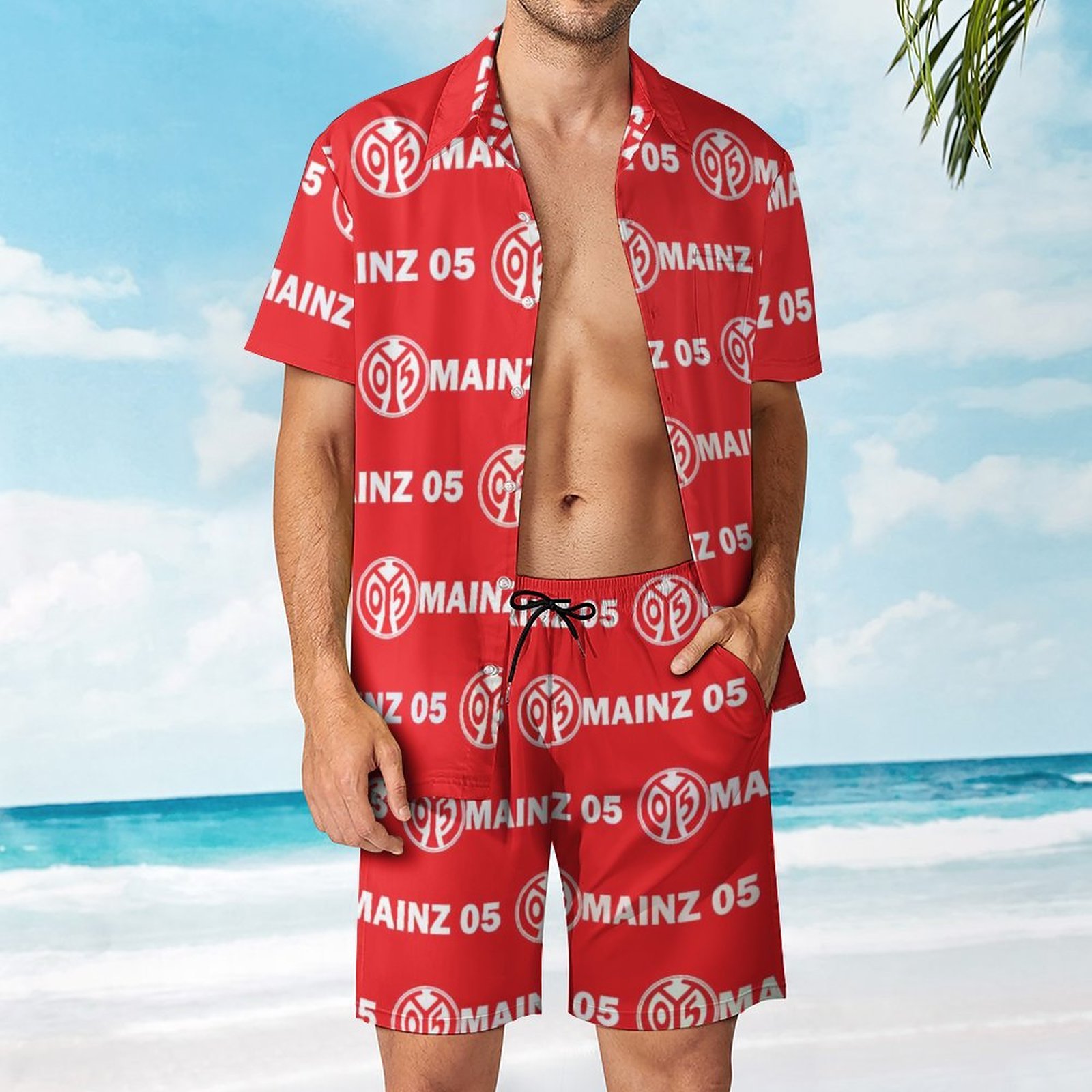 Mainz 05 Lässiges Strandbekleidungsset Kurzärmeliges Hemd Plus Strandhose Mainz 05 Lässiges Strandbekleidungsset Kurzärmeliges Hemd Plus Strandhose