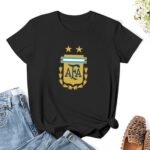 Argentinien Damen Kurzarm Rundhals T-Shirt Casual Sommer Tops