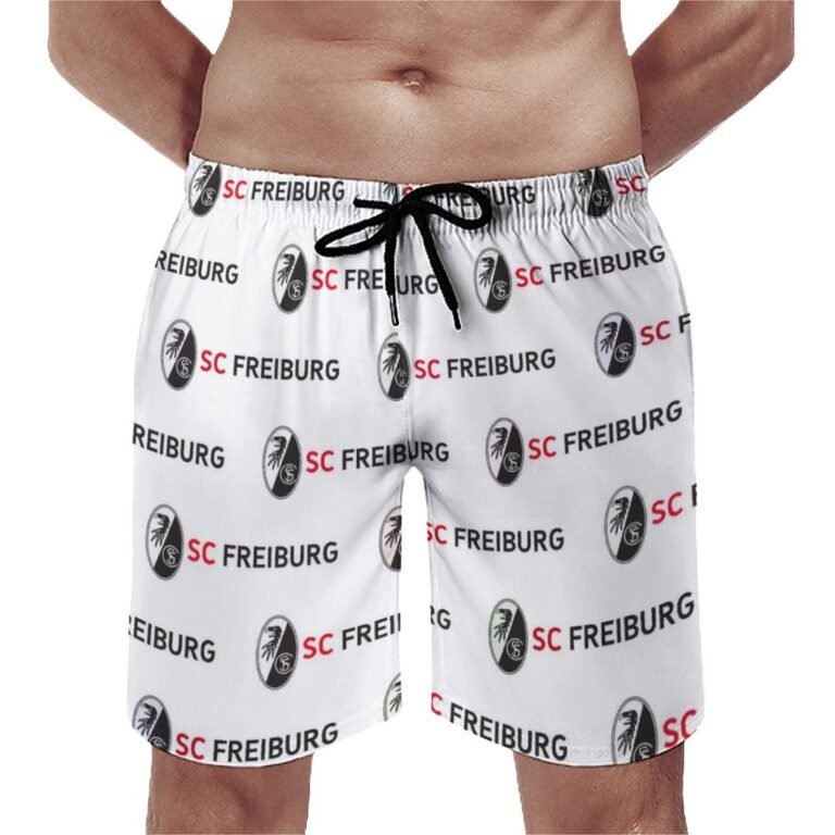 SC Freiburg Herren Badehose Schnelltrocknende Strandshorts Mit Tasche Kordelzug Shorts