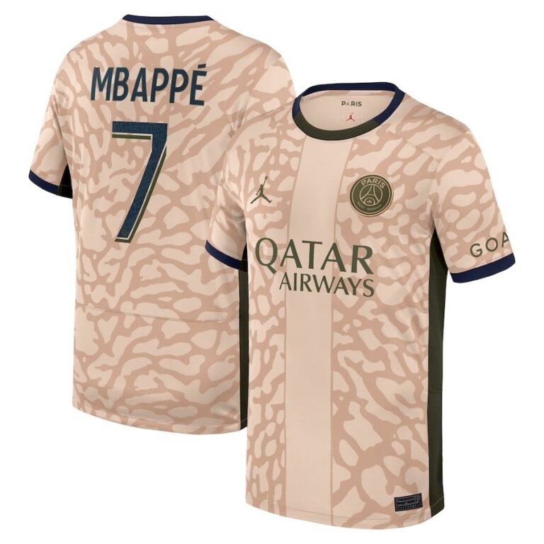 Paris Saint-Germain Kylian Mbappe 7 Fourth Trikot 2023-2024