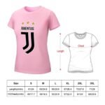 Juventus FC Damen Kurzarm Rundhals T-Shirt Casual Sommer Tops