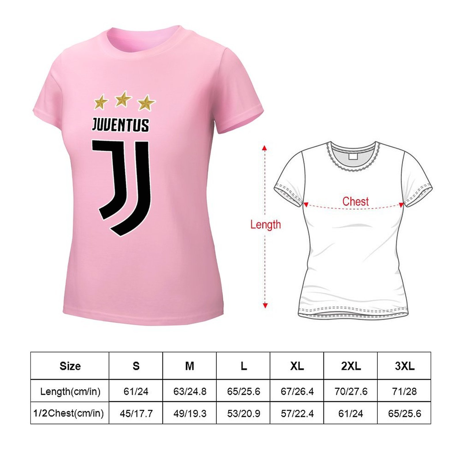 Juventus FC Damen Kurzarm Rundhals T-Shirt Casual Sommer Tops Juventus FC Damen Kurzarm Rundhals T-Shirt Casual Sommer Tops