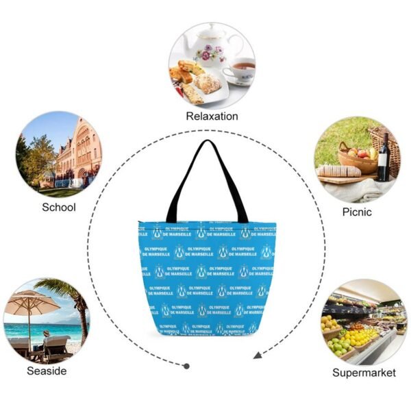 Olympique De Marseille Frauen Tragetasche Oxford-Stoff Einkaufsbeutel Tote Bag