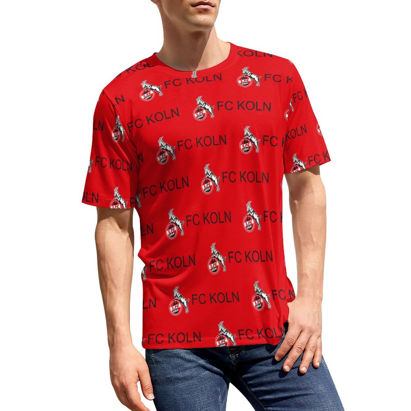 FC Köln Unisex 3D Vollständig Druck Kurzarm T-Shirts Beiläufige Tee Tops FC Köln Unisex 3D Vollständig Druck Kurzarm T-Shirts Beiläufige Tee Tops