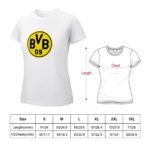 Borussia Dortmund Damen Kurzarm Rundhals T-Shirt Casual Sommer Tops