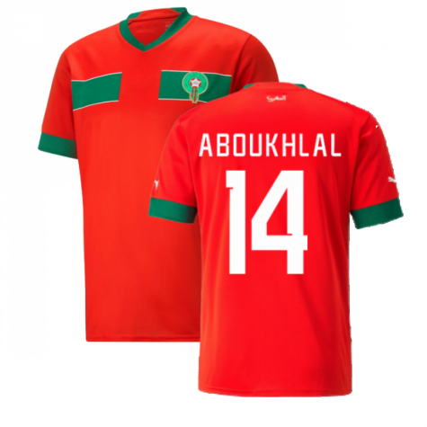 Marokko Zakaria Aboukhlal 14 Home Trikot WM 2022 Marokko Zakaria Aboukhlal 14 Home Trikot WM 2022