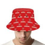 Arsenal Karomuster Sommer Sonnenhut Reversible Bucket Hat