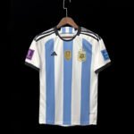 Argentinien Home Trikot WM 2022 Meister Mit Patch ( Aufdruck Dein Name )