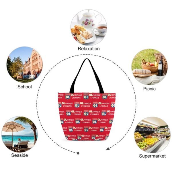 Olympique Lyonnais Frauen Tragetasche Oxford-Stoff Einkaufsbeutel Tote Bag