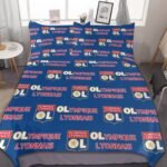 Olympique Lyonnais Bettwäscheset 3 Stück Kinder Erwachsene Steppdeckenbezug Steppdeckenbezug Multi Size Laken Set