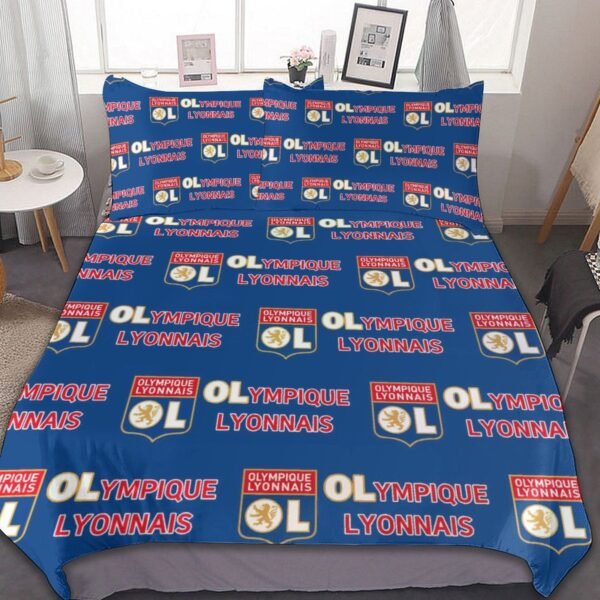 Olympique Lyonnais Bettwäscheset 3 Stück Kinder Erwachsene Steppdeckenbezug Steppdeckenbezug Multi Size Laken Set