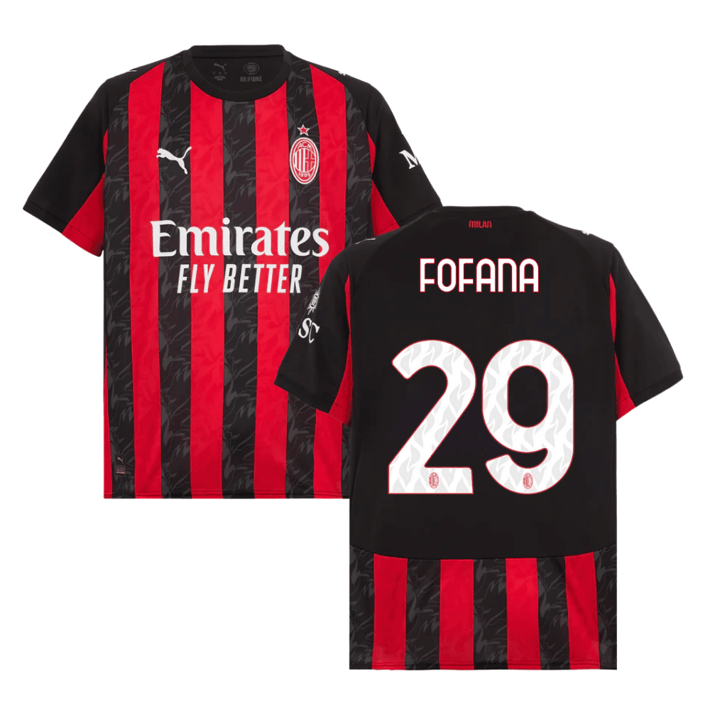 AC Mailand Youssouf Fofana 29 Home Trikot 2025-2026 AC Mailand Youssouf Fofana 29 Home Trikot 2025-2026