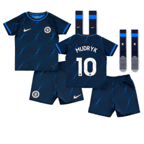 Chelsea FC Mykhailo Mudryk 10 Auswärtstrikot Kinder Mini Kit 2023-2024 Chelsea FC Mykhailo Mudryk 10 Auswärtstrikot Kinder Mini Kit 2023-2024