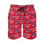 FC Heidenheim Herren Badehose Schnelltrocknende Strandshorts Mit Tasche Kordelzug Shorts