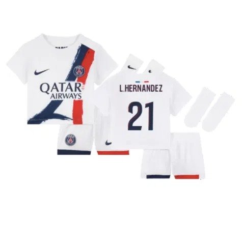 PSG Lucas Hernández 21 Auswärtstrikot Kinder Mini Kit 2024-2025