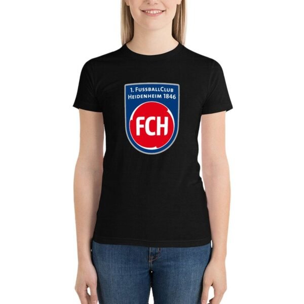 FC Heidenheim Damen Kurzarm Rundhals T-Shirt Casual Sommer Tops