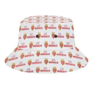 AS Monaco Karomuster Sommer Sonnenhut Reversible Bucket Hat