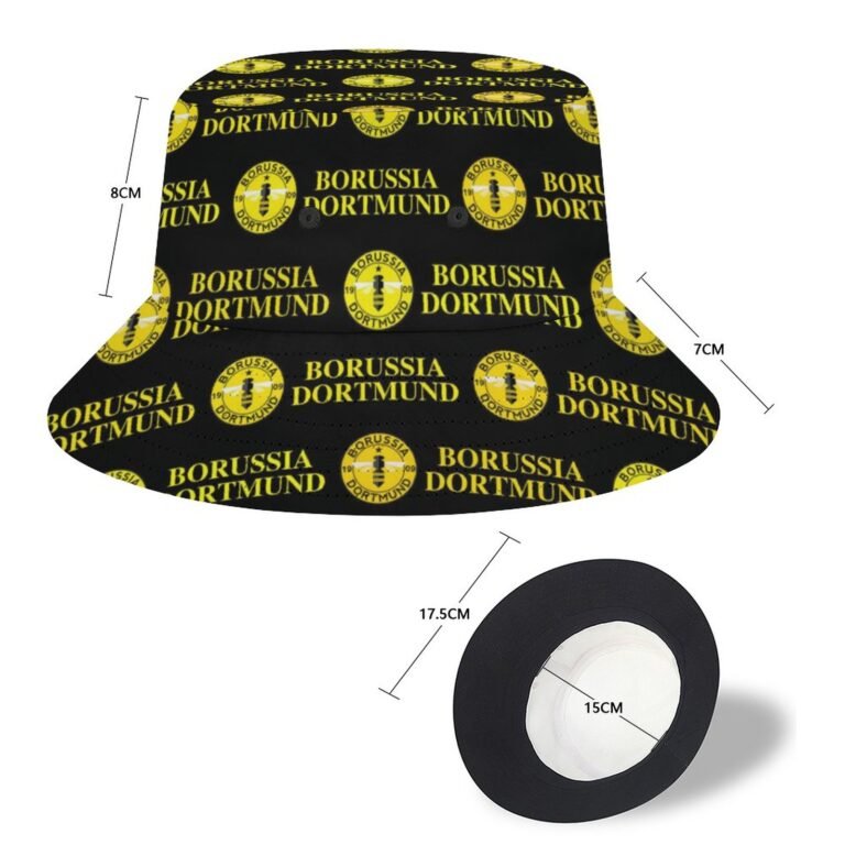 Borussia Dortmund Karomuster Sommer Sonnenhut Reversible Bucket Hat