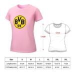 Borussia Dortmund Damen Kurzarm Rundhals T-Shirt Casual Sommer Tops