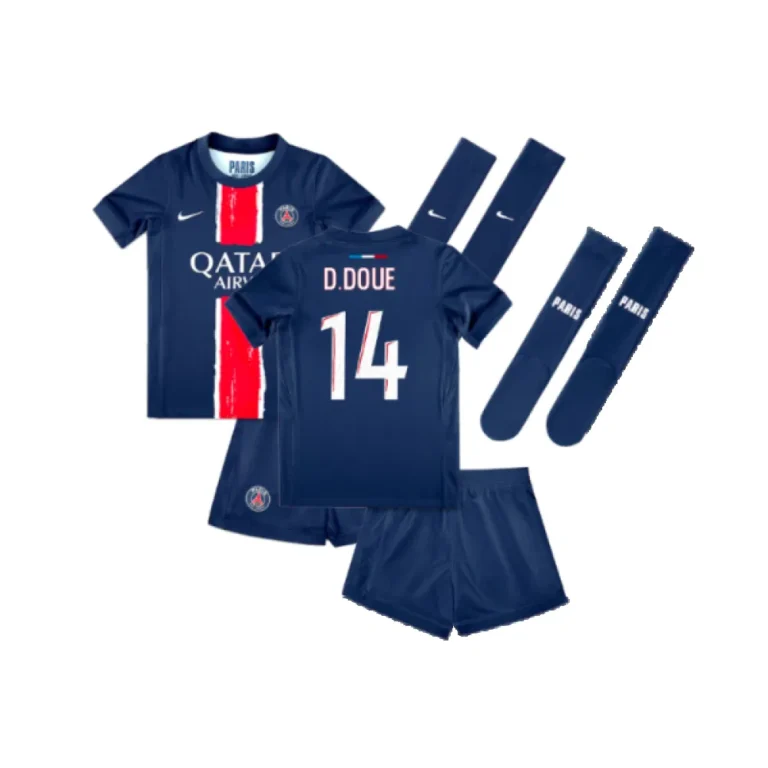 PSG Désiré Doué 14 Heimtrikot Kinder Mini Kit 2024-2025