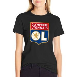 Olympique Lyonnais Damen Kurzarm Rundhals T-Shirt Casual Sommer Tops