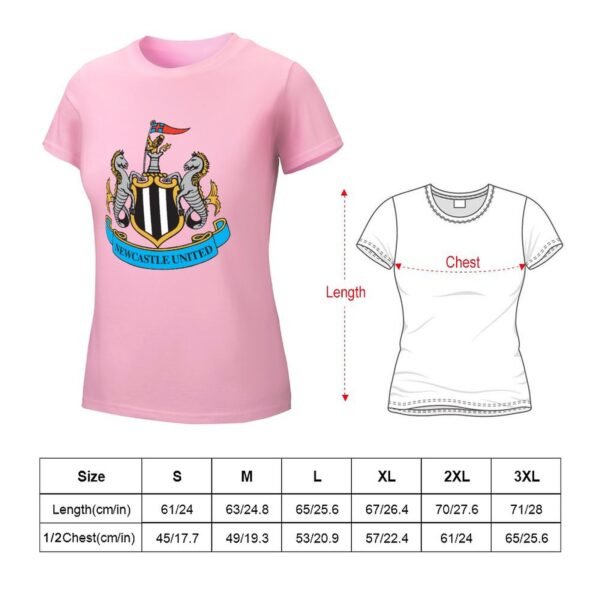 Newcastle United Damen Kurzarm Rundhals T-Shirt Casual Sommer Tops