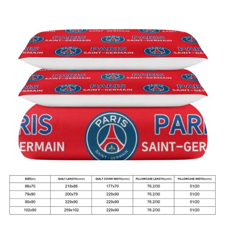 Paris Saint-Germain Bettwäscheset 3 Stück Kinder Erwachsene Steppdeckenbezug Steppdeckenbezug Multi Size Laken Set