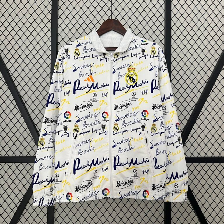 Real Madrid Beidseitig Verwendbar Anthem Jacke 2024-2025 - Weiß