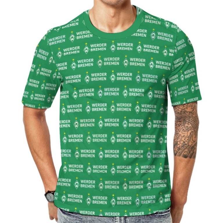 Werder Bremen Unisex 3D Vollständig Druck Kurzarm T-Shirts Beiläufige Tee Tops