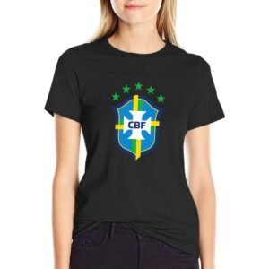 Brasilien Damen Kurzarm Rundhals T-Shirt Casual Sommer Tops