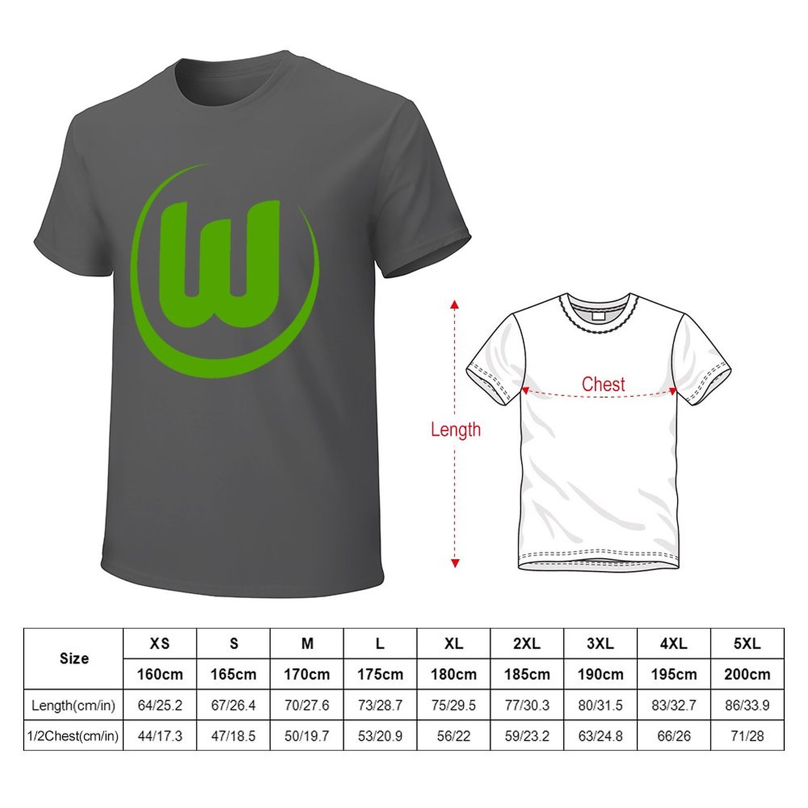 VfL Wolfsburg Core Stretch Slim Cneck Gildan Tee T-Shirt Herren VfL Wolfsburg Core Stretch Slim Cneck Gildan Tee T-Shirt Herren