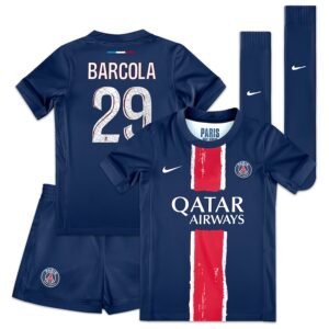 PSG Bradley Barcola 29 Heimtrikot Kinder Mini Kit 2024-2025