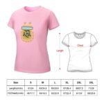 Argentinien Damen Kurzarm Rundhals T-Shirt Casual Sommer Tops